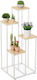 Relaxdays Поставка За Саксия Бяла 80x40x40см