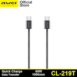 Awei USB 2.0 USB-C male - USB-C 2m (CL-193C) Awei USB 2.0 USB-C male - USB-C 2m (CL-193C)