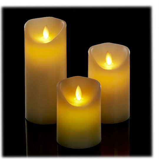 Relaxdays Διακοσμητικό Φωτιστικό LED Κερί 3τμχ 18.5x7.5x7.5εκ.