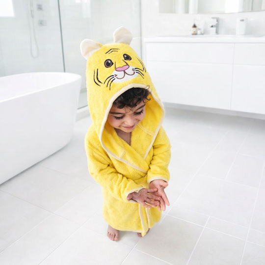 Rebeka Home Παιδικό Μπουρνούζι Yellow με Κουκούλα