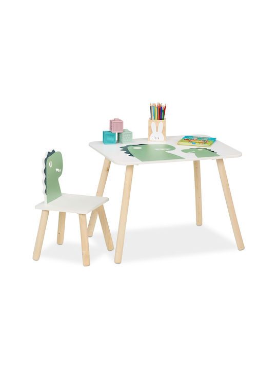 Relaxdays Kinder Tische Set mit Stühlen Weiß Relaxdays