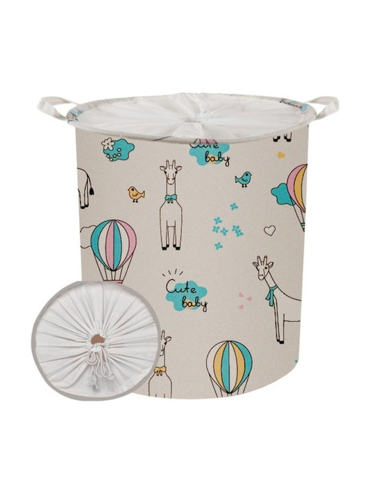 Kinder Wäschekorb Klappbar Aus Stoff Beige 35x45cm