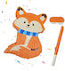 Relaxdays Fox Pinata Set Stick Mask Multicolor 45x31x9 Cm