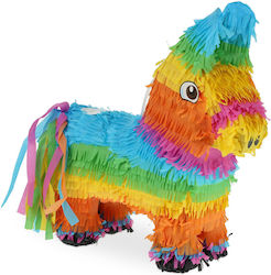 Relaxdays Colorful Pinata Donkey 38x35x12 Cm Multicolor