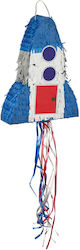 Rocket Pinata Kinder Relaxdays 40x30x9cm Blau Silber Rot