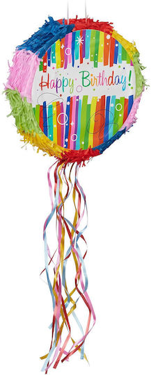 Relaxdays Pinata Happy Birthday Blue Green Red 32x9x32 Cm