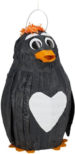Relaxdays Penguin Pinata White Black Orange 42x21x21cm