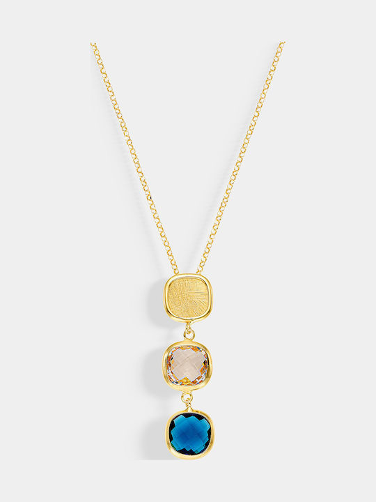 Vogue Colier Triplu din Argint Placat cu Aur cu Zircon Vogue Colier Triplu din Argint Placat cu Aur cu Zircon