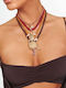Gold Plated Cord Necklace with Hanging Lucky Charm