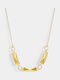 Vogue Geometric Necklace Made of Gold Plated Silver Black