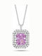 Kiriakos Gofas Silver Necklace with Purple Zircon