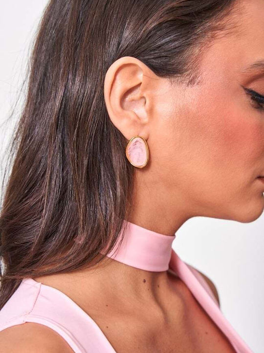 Decoro Ohrringe Vergoldet Rosa