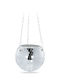 Relaxdays Hängender Pflanzentopf Glas Silber 13x15cm