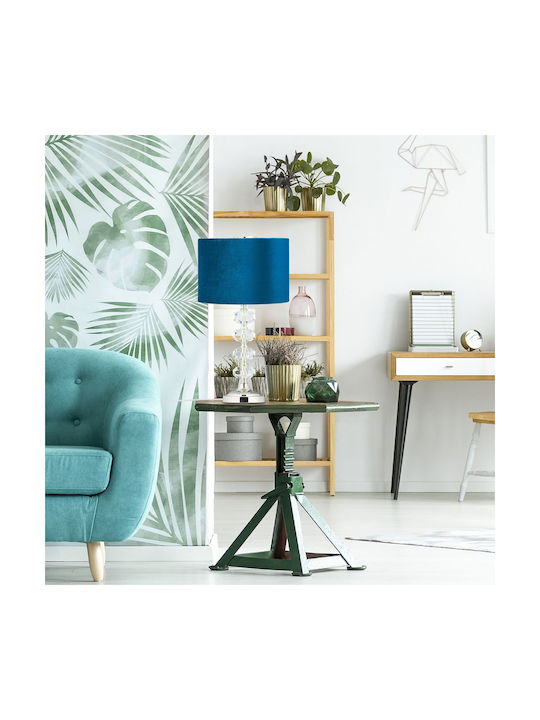 Relaxdays Lampă de Masă Cristalină cu Abajur Albastru și Bază