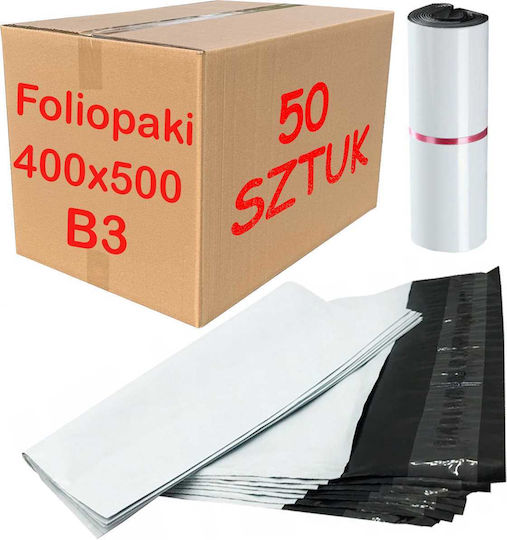 White Courier Folio Bags B3 400x500mm 50 Pcs