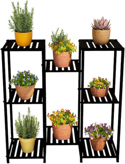 Relaxdays Metall Pflanzenständer Schwarz 81x55x28,5cm