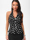Women's Blouse Polka Dot Black