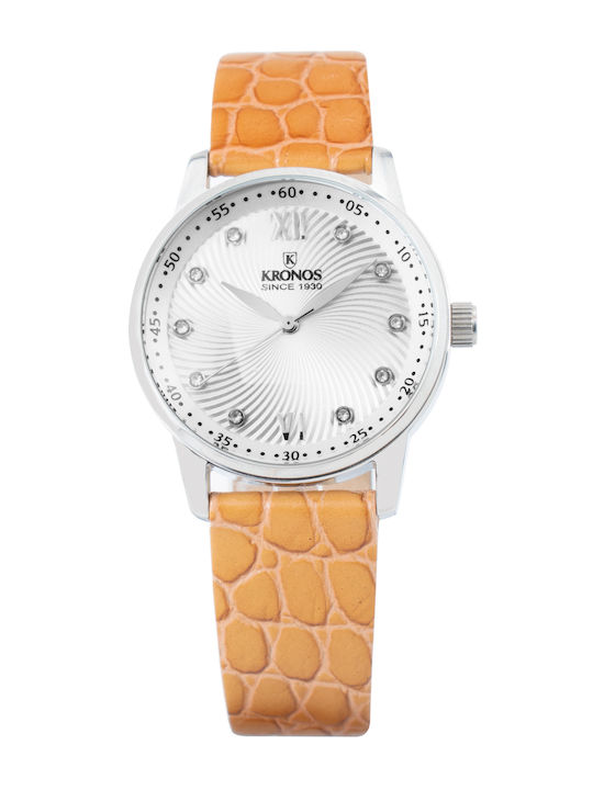 Kronos Womens Watch 40mm Battery With Yellow Leather Strap