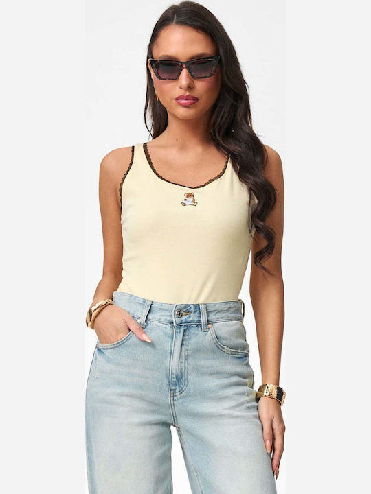 Decoro Women's Blouse with Lace Yellow