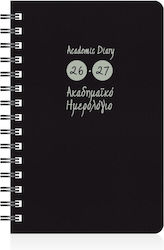 Agendă Academică Spirală Ekdosis 2026-2027 Daily 14x21 Spiral Neagră Raw Black 885