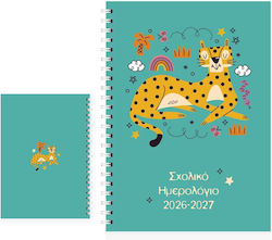 Akademisches Tagebuch Spirale Ekdosis 2026-2027 Wöchentlich Horizontal 14x21 Schulisch Funky Animals Tiger 685