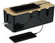 Relaxdays Cable Storage Box Wooden Lid Light Br...
