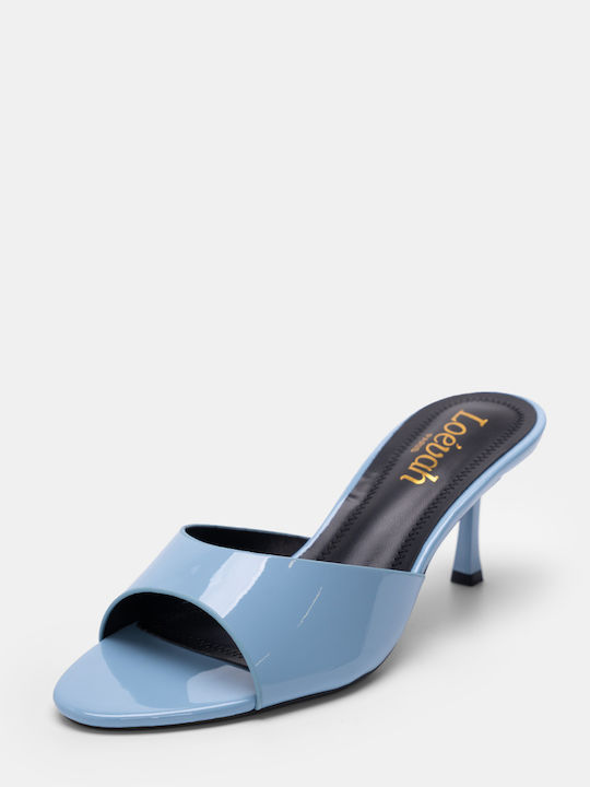 Damen Pantoletten mit Absatz in Hellblauer Farbe