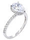 Xrisokosmima Single Stone Ring In 14K White Gold With Zircon
