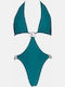 Swimsuits with Openings Petrol Blue