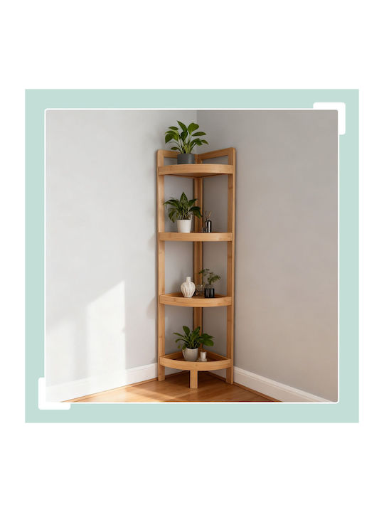 Γωνιακή Βιβλιοθήκη Light Brown Color 105.5x23x2...