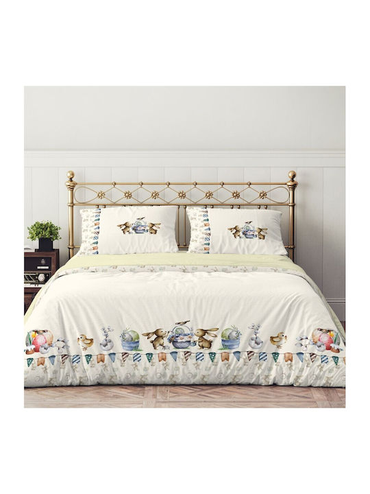 Lenjerii Deosebite Set Huse Pentru Pilote 100% Bumbac 200x220cm Dublă Cu 2 Fețe De Pernă & 1 Cearceaf Albă