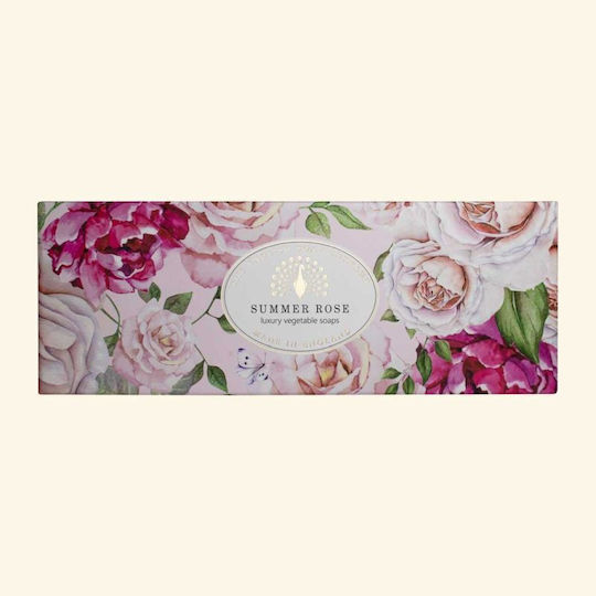 The English soap Company Summer Rose Soap Bars with Glycerin 3x100g