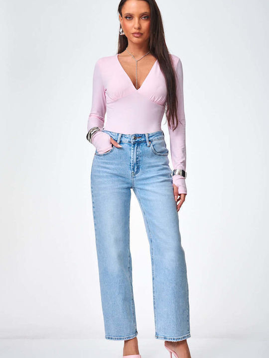 Decoro High Waist Women's Jean Pants in Mom Fit