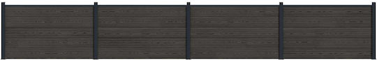 vidaXL WPC Fence Panels in Black Colour 4 Pieces