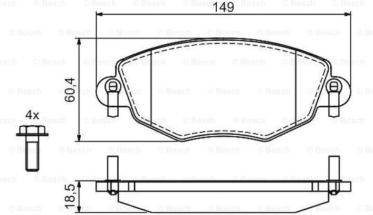 Bosch Brake Pad Set Disc Brake 0 986 494 724