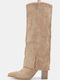 Suede Women's Boots Beige