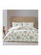 Tac Set Huse Pentru Pilote 100% Bumbac 200x220cm Dublu Cu 2 Fețe De Pernă & 1 Cearceaf Pastel Floral