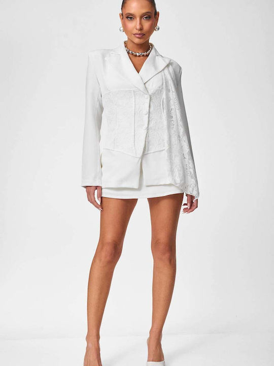 Decoro Damen Blazer Weiß