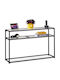 Consolă Metalică cu Suprafață din Sticlă Negru/Transparent L110x l30x Î70cm