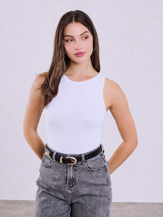 Celestino Top Elastic Slim Fit Alb