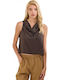 Women's Summer Linen Blouse Cacao