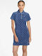 Sportswear Sommer Mini Damenkleid Blau
