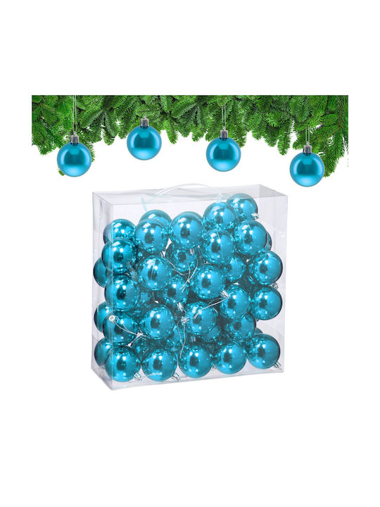 Set 50 Relaxdays Christmas Baubles Silver Turqu...