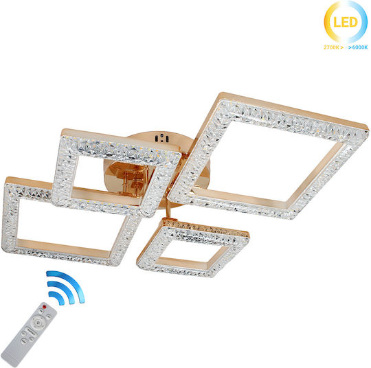 Keskor Deckenleuchte montieren 75cm Gold mit integrierter LED