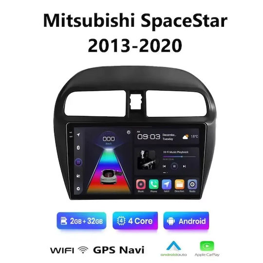 Ηχοσύστημα Αυτοκινήτου για Mitsubishi Space Star 2013-2020 (Bluetooth/USB/WiFi/GPS/Apple-Carplay/Android-Auto) με Οθόνη Αφής 9"