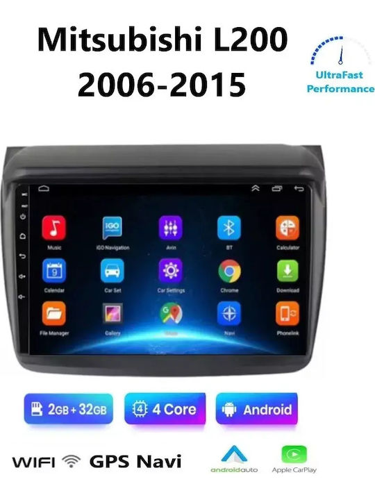Car Audio System for Mitsubishi L200 2006-2015 Bluetooth USB WiFi GPS Apple CarPlay Android Auto with 9" Touch Screen