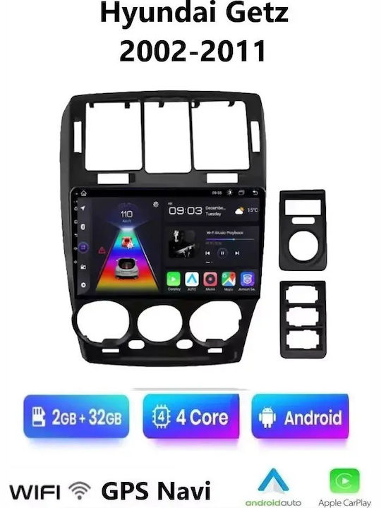 Car Audio System for Hyundai Getz 2002-2011 Bluetooth USB WiFi GPS Apple CarPlay Android Auto with 9" Touch Screen