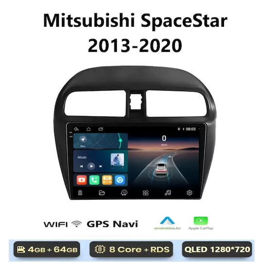 Car Audio System for Mitsubishi Space Star 2013-2020 Bluetooth USB WiFi GPS Apple CarPlay Android Auto with 9" Touch Screen
