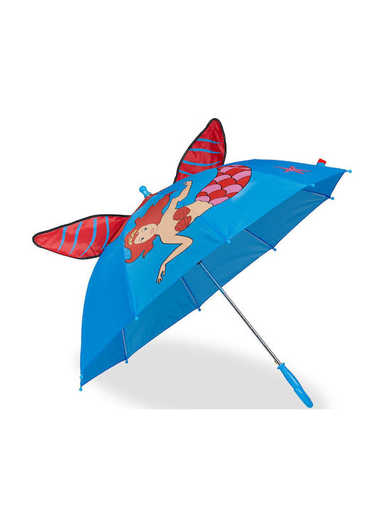 Relaxdays Kinderregenschirm Gebogener Handgriff Blau mit Durchmesser 69cm Relaxdays Kinderregenschirm Gebogener Handgriff Blau mit Durchmesser 69cm