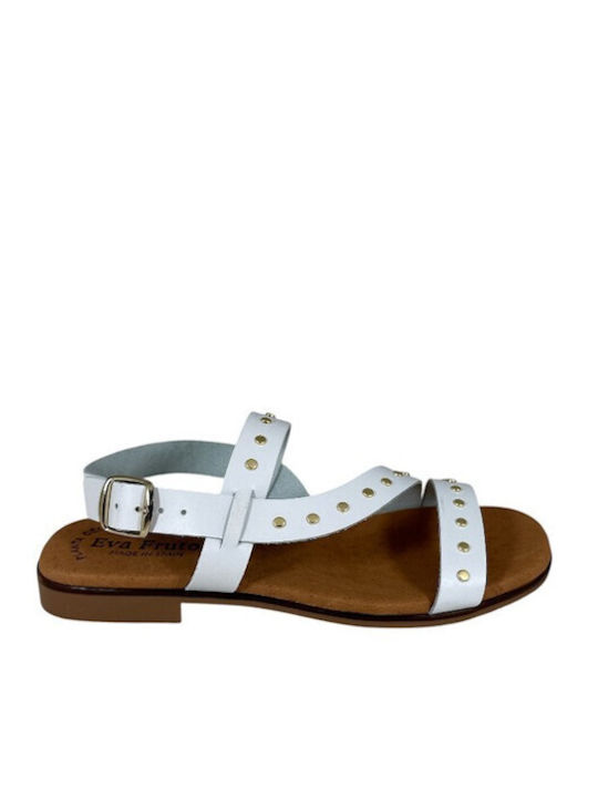 Damentliche Flache Sandalen Weiß